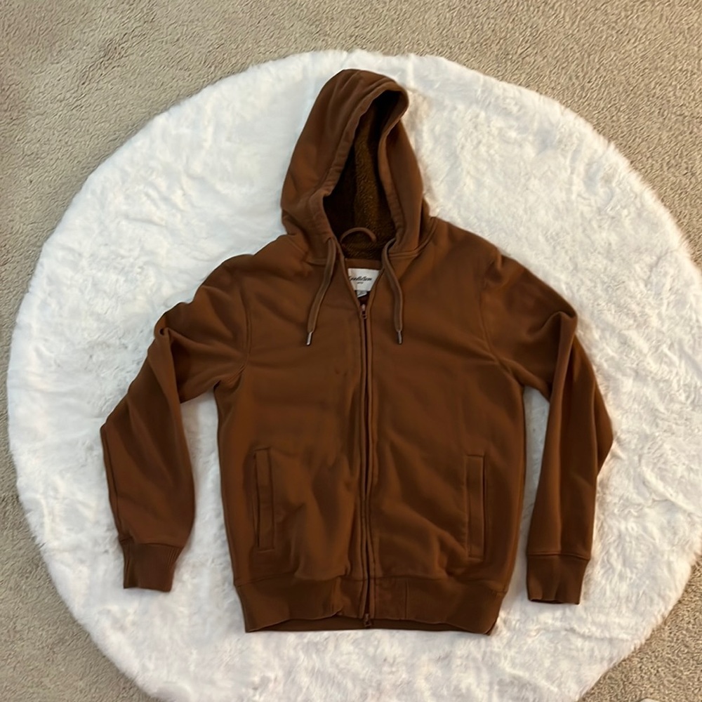 Unisex Good fellow&Co brown medium fluffy zip up